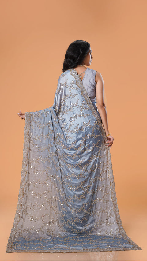 Blue Beads Work BEAUTIFUL Saree