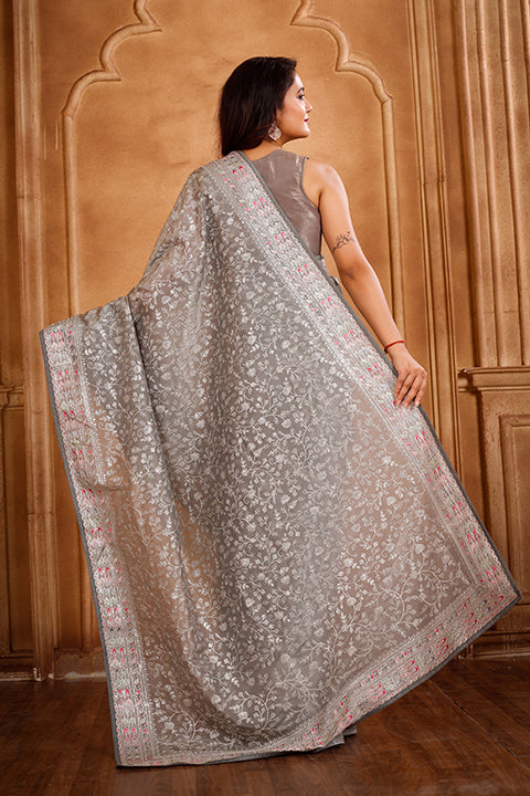 chiku Blossom Saree