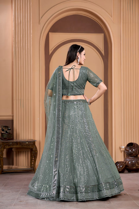Elegant Lehenga With Sequins Silk