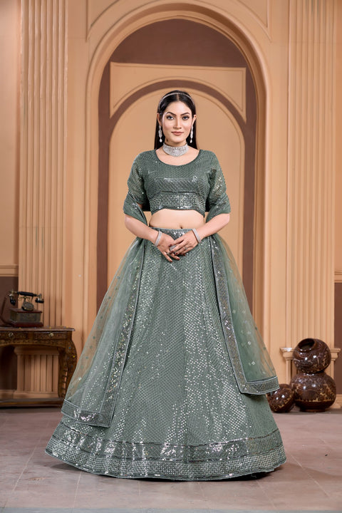 Elegant Lehenga With Sequins Silk