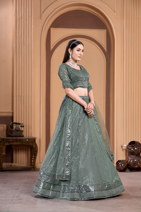 Elegant Lehenga With Sequins Silk