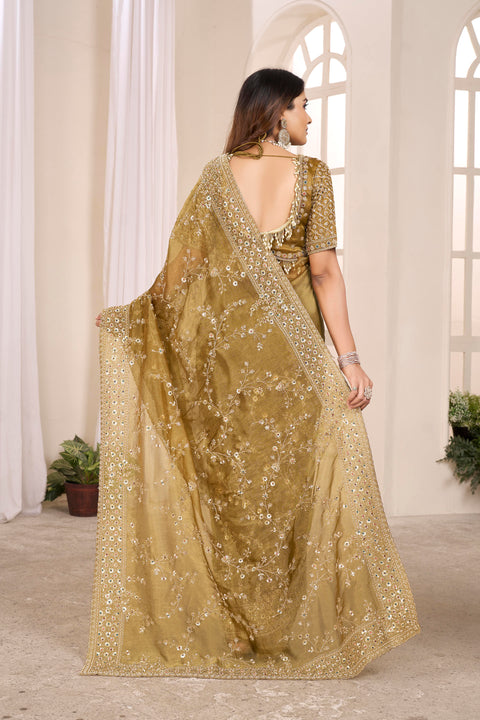 Golden Radiance Georgette Saree