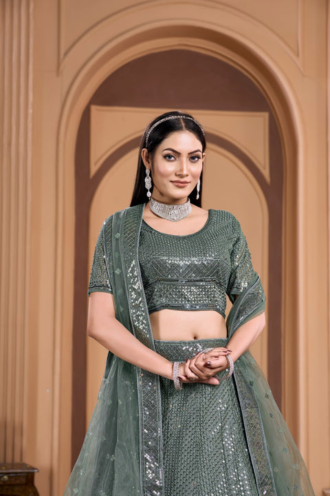 Elegant Lehenga With Sequins Silk
