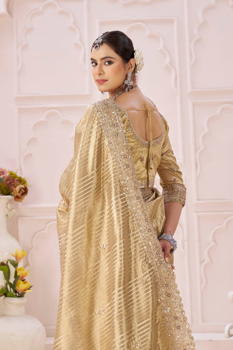 Caramel Banaras Shine Couture