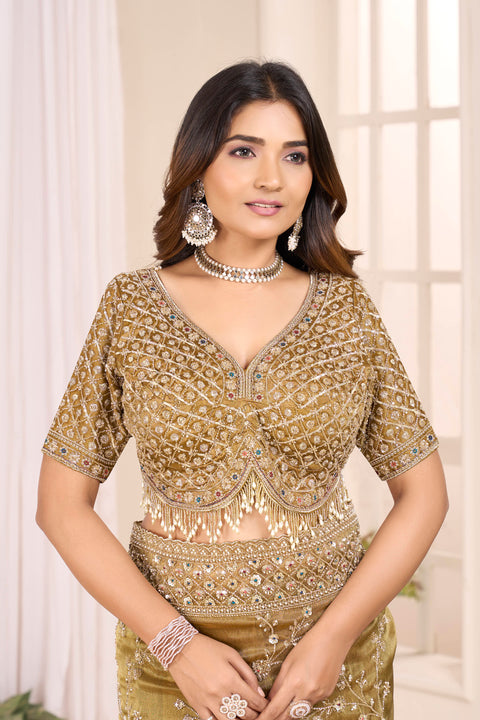 Golden Radiance Georgette Saree